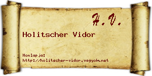 Holitscher Vidor névjegykártya
